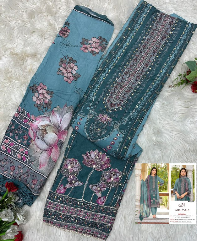 AMRUTVELA D.NO 239 WHOLESALE VISCOSE MUSLIN ELEGANT DESIGN UNSTITCH SALWAR SUITS FOR EXPORT