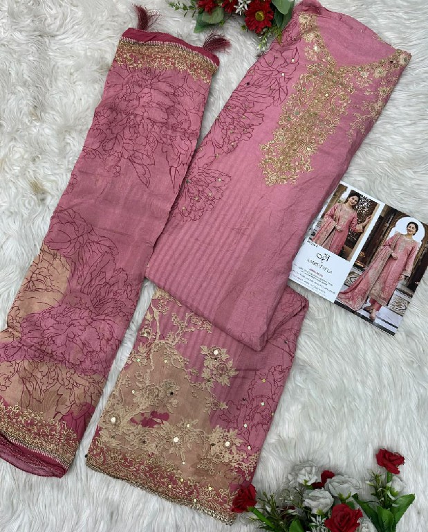 AMRUTVELA D.NO 210E-210F WHOLESALE VISCOSE MUSLIN BEAUTIFUL DESIGN UNSTITCH SALWAR SUITS SUPPLIER