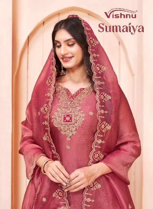 VISHNU SUMAIYA WHOLESALE GABANA SILK FASHIONABLE UNSTITCH SALWAR SUITS EXPORTER
