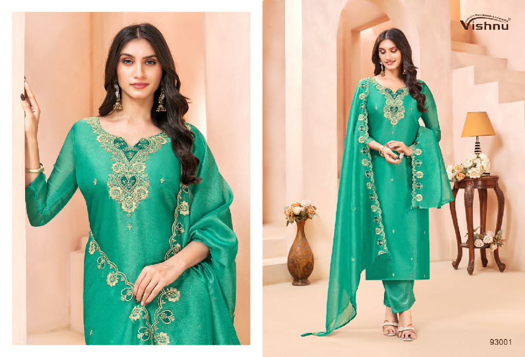 VISHNU SUMAIYA WHOLESALE GABANA SILK FASHIONABLE UNSTITCH SALWAR SUITS EXPORTER