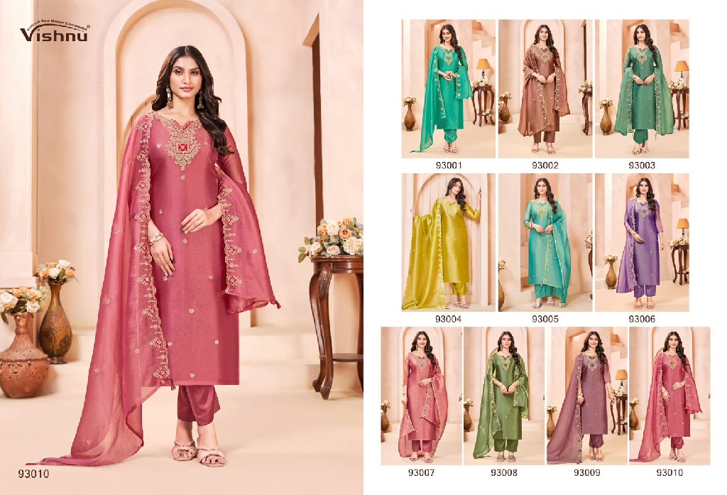 VISHNU SUMAIYA WHOLESALE GABANA SILK FASHIONABLE UNSTITCH SALWAR SUITS EXPORTER