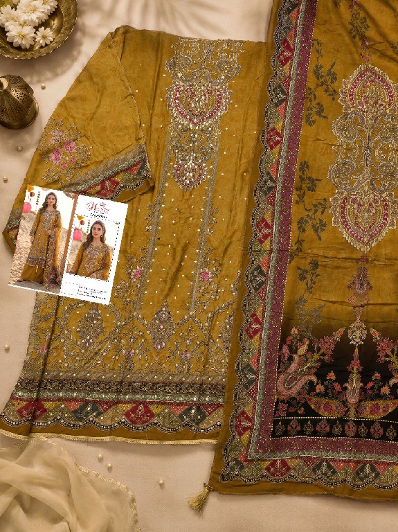MOTIFZ D.NO 5492 WHOLESALE PURE VISCOSE MUSLIN WITH WORK PAKISTANI UNSTITCH SALWAR SUITS EXPORTER