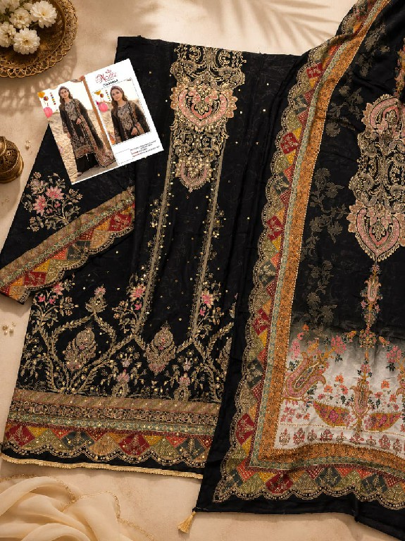 MOTIFZ D.NO 5492 WHOLESALE PURE VISCOSE MUSLIN WITH WORK PAKISTANI UNSTITCH SALWAR SUITS EXPORTER