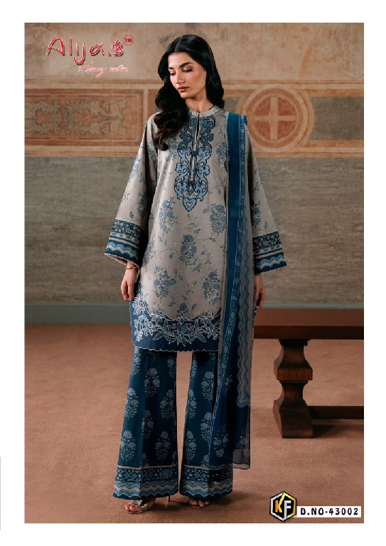 KEVAL FAB ALIJA B VOL 43 WHOLESALE HEAVY LAWN PRINTED CASUAL WEAR PAKISTANI DRESS MATERIAL ONLINE