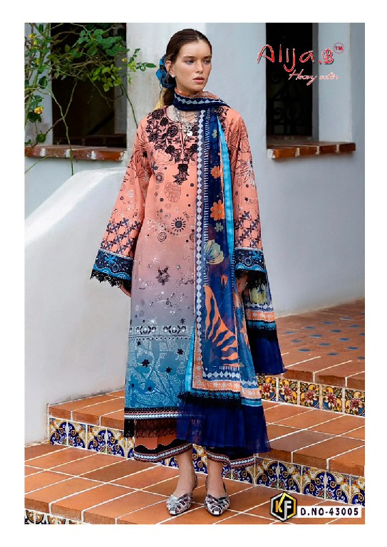 KEVAL FAB ALIJA B VOL 43 WHOLESALE HEAVY LAWN PRINTED CASUAL WEAR PAKISTANI DRESS MATERIAL ONLINE