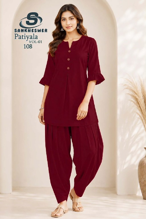 SANKHESWER PATIYALA VOL 1 WHOLESALE READYMADE VERTICAN PLAIN CLASSY LOOK TOP WITH PATIYALA COMBO FOR WOMEN ONLINE