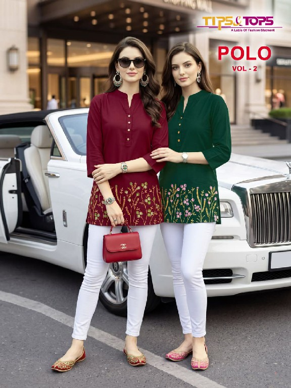 TIPS AND TOPS POLO VOL 2 WHOLESALE READYMADE HEAVY RAYON FANCY WESTERN SHORT KURTIS FOR WOMEN ONLINE