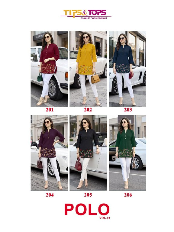 TIPS AND TOPS POLO VOL 2 WHOLESALE READYMADE HEAVY RAYON FANCY WESTERN SHORT KURTIS FOR WOMEN ONLINE