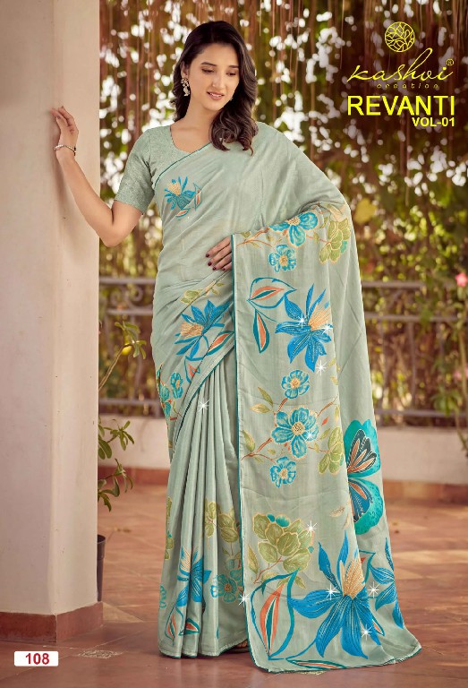 KASHVI CREATION REVANTI VOL 1 WHOLESALE TESLA DIGITAL WITH WORK FANCY INDIAN SAREES FOR WOMEN SUPPLIER