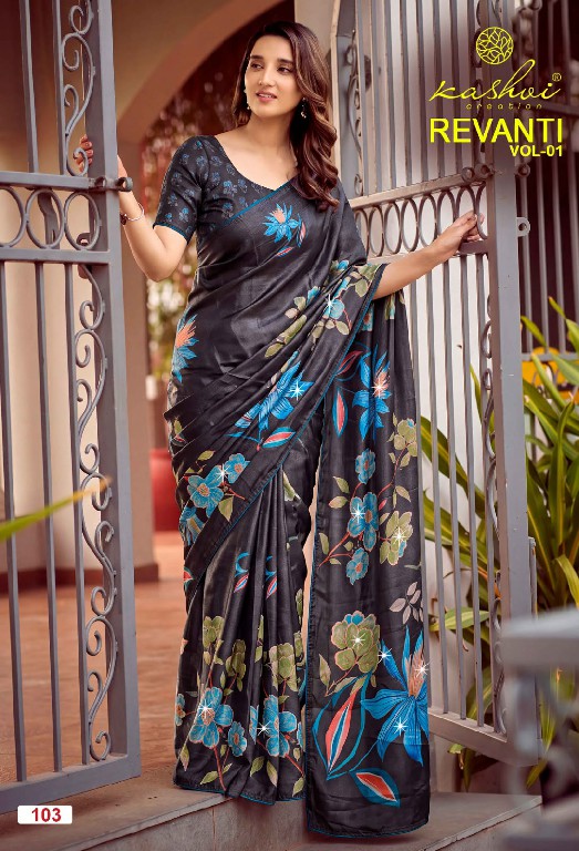 KASHVI CREATION REVANTI VOL 1 WHOLESALE TESLA DIGITAL WITH WORK FANCY INDIAN SAREES FOR WOMEN SUPPLIER
