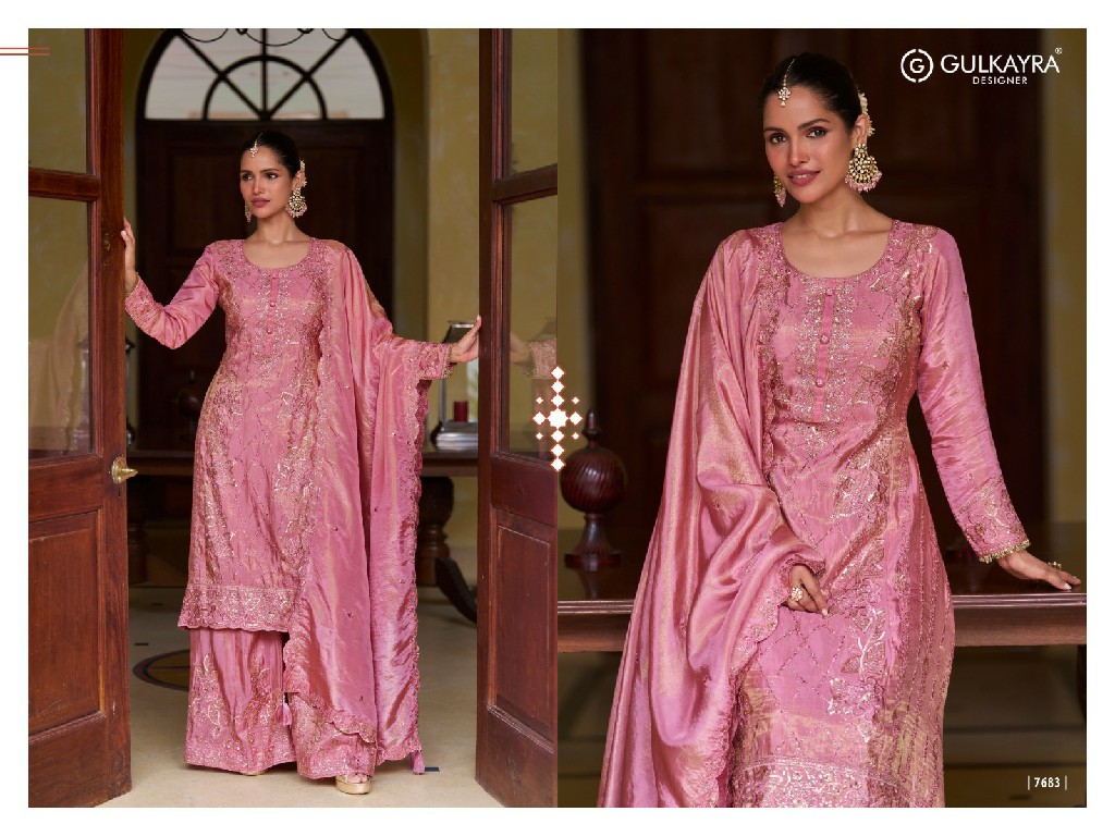 ZEENAT BY GULKAYRA DESIGNER WHOLESALE READYMADE REAL SIMAR SILK PARTY WEAR 3 PCS SUITS EXPORTER