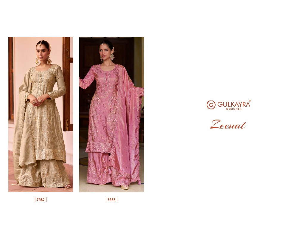 ZEENAT BY GULKAYRA DESIGNER WHOLESALE READYMADE REAL SIMAR SILK PARTY WEAR 3 PCS SUITS EXPORTER