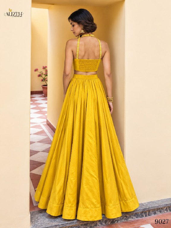 ALIZEH D.NO 9027 TO 9030 WHOLESALE READYMADE SOFT ROMAN SILK MODERN STYLISH LEHENGA CHOLI FOR EXPORT