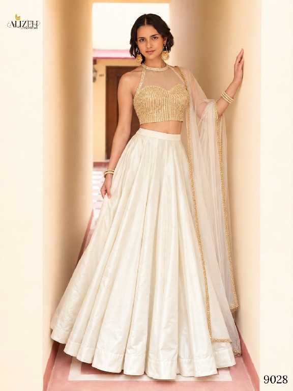 ALIZEH D.NO 9027 TO 9030 WHOLESALE READYMADE SOFT ROMAN SILK MODERN STYLISH LEHENGA CHOLI FOR EXPORT