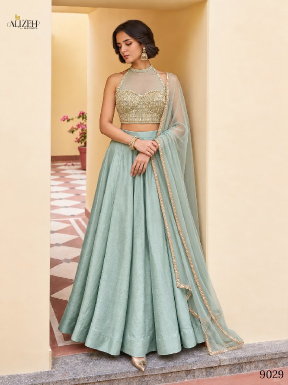 ALIZEH D.NO 9027 TO 9030 WHOLESALE READYMADE SOFT ROMAN SILK MODERN STYLISH LEHENGA CHOLI FOR EXPORT