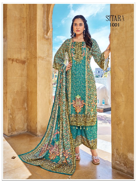 RANGRUT SITARA WHOLESALE JAM SATIN BIG SIZE ORIGINAL MIRROR WORK FULLY STITCHED PAKISTANI 3 PCS SUITS SUPPLIER