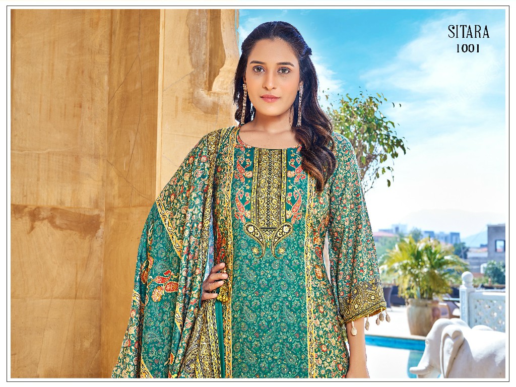 RANGRUT SITARA WHOLESALE JAM SATIN BIG SIZE ORIGINAL MIRROR WORK FULLY STITCHED PAKISTANI 3 PCS SUITS SUPPLIER