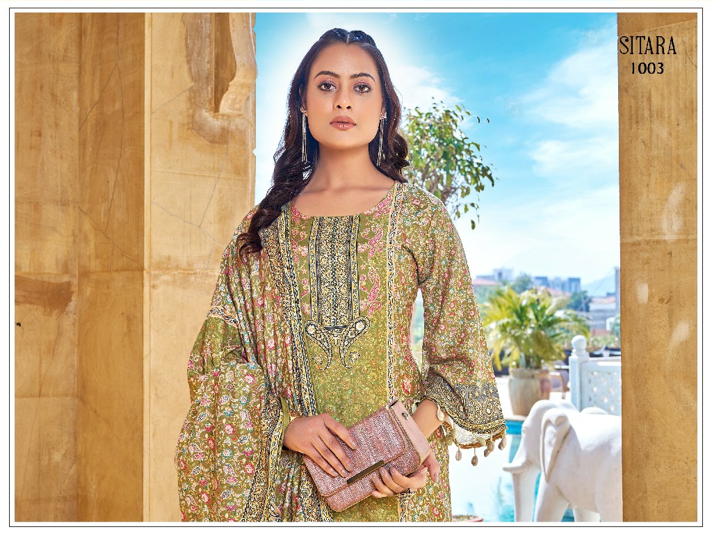 RANGRUT SITARA WHOLESALE JAM SATIN BIG SIZE ORIGINAL MIRROR WORK FULLY STITCHED PAKISTANI 3 PCS SUITS SUPPLIER