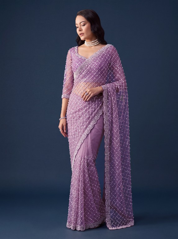 DVD D.NO 5194 WHOLESALE INTRICATELY BEADS HAND WORK EMBROIDERED DESIGNER SAREES FOR WOMEN ONLINE