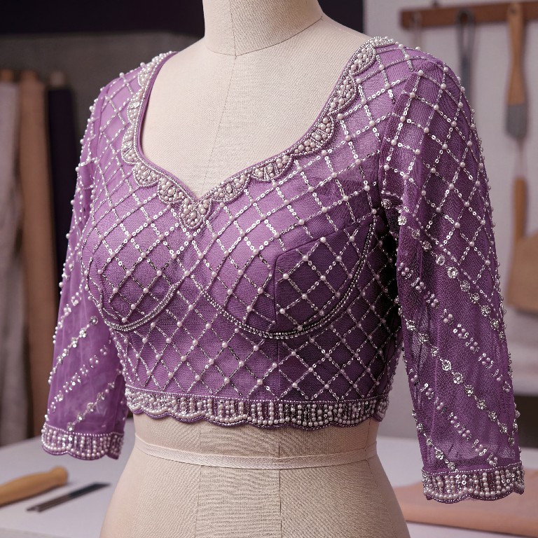 DVD D.NO 5194 WHOLESALE INTRICATELY BEADS HAND WORK EMBROIDERED DESIGNER SAREES FOR WOMEN ONLINE