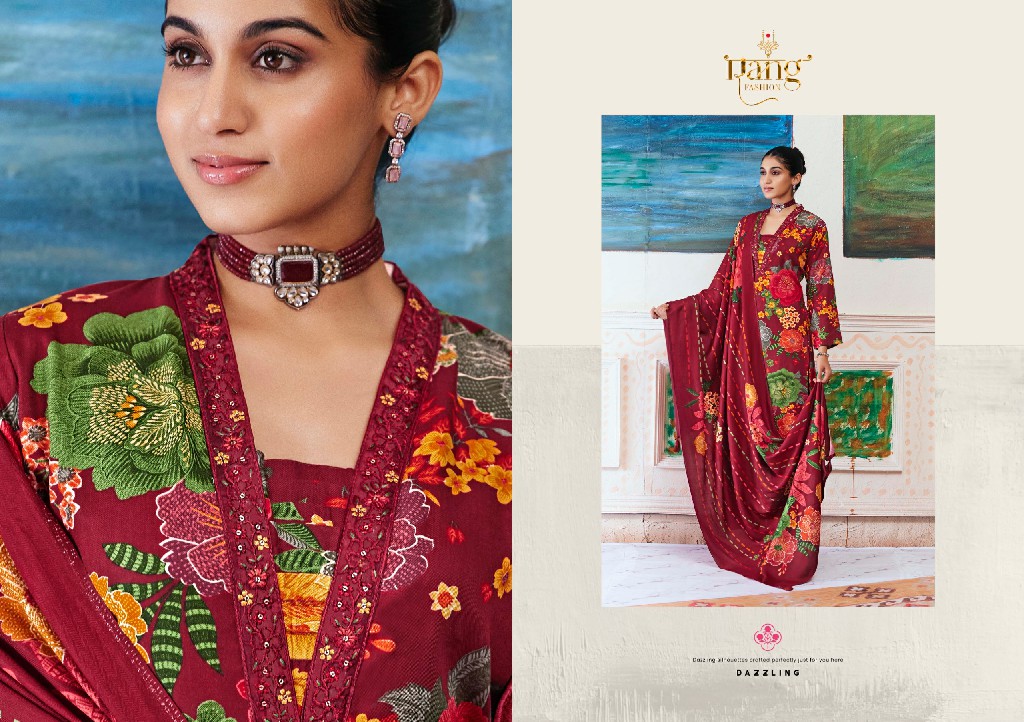 RANG FASHION THE ROSE WHOLESALE PURE PASHMINA WINTER SPECIAL UNSTITCH SALWAR SUITS SUPPLIER