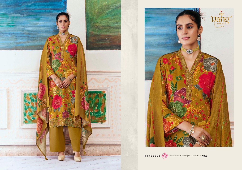 RANG FASHION THE ROSE WHOLESALE PURE PASHMINA WINTER SPECIAL UNSTITCH SALWAR SUITS SUPPLIER