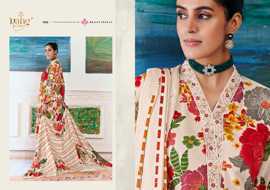 RANG FASHION THE ROSE WHOLESALE PURE PASHMINA WINTER SPECIAL UNSTITCH SALWAR SUITS SUPPLIER