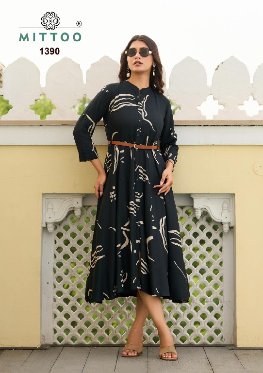 MITTOO BELT VOL 28 WHOLESALE READYMADE RAYON PRINT WESTERN STYLE ONE PIECE DRESS FOR WOMEN EXPORTER