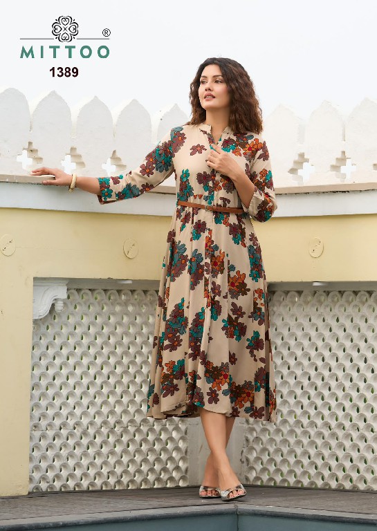 MITTOO BELT VOL 28 WHOLESALE READYMADE RAYON PRINT WESTERN STYLE ONE PIECE DRESS FOR WOMEN EXPORTER