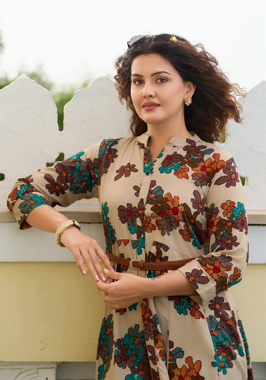 MITTOO BELT VOL 28 WHOLESALE READYMADE RAYON PRINT WESTERN STYLE ONE PIECE DRESS FOR WOMEN EXPORTER