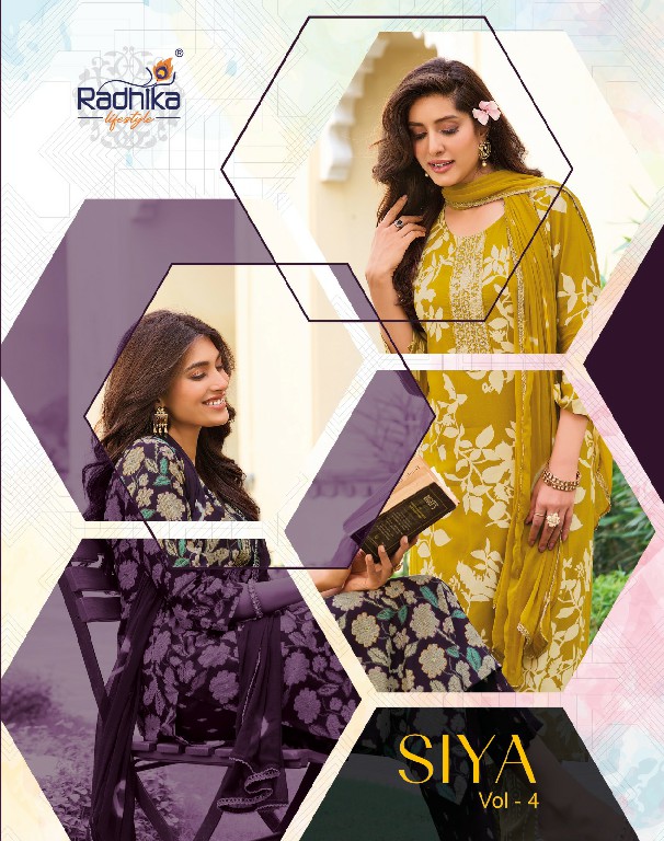 RADHIKA LIFESTYLE SIYA VOL 4 WHOLESALE READYMADE CLASSIC RAYON BIG SIZE 3 PCS SUITS FOR WOMEN ONLINE