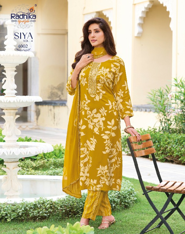 RADHIKA LIFESTYLE SIYA VOL 4 WHOLESALE READYMADE CLASSIC RAYON BIG SIZE 3 PCS SUITS FOR WOMEN ONLINE
