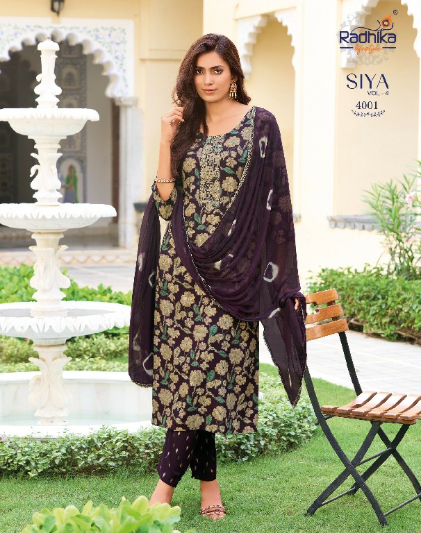 RADHIKA LIFESTYLE SIYA VOL 4 WHOLESALE READYMADE CLASSIC RAYON BIG SIZE 3 PCS SUITS FOR WOMEN ONLINE