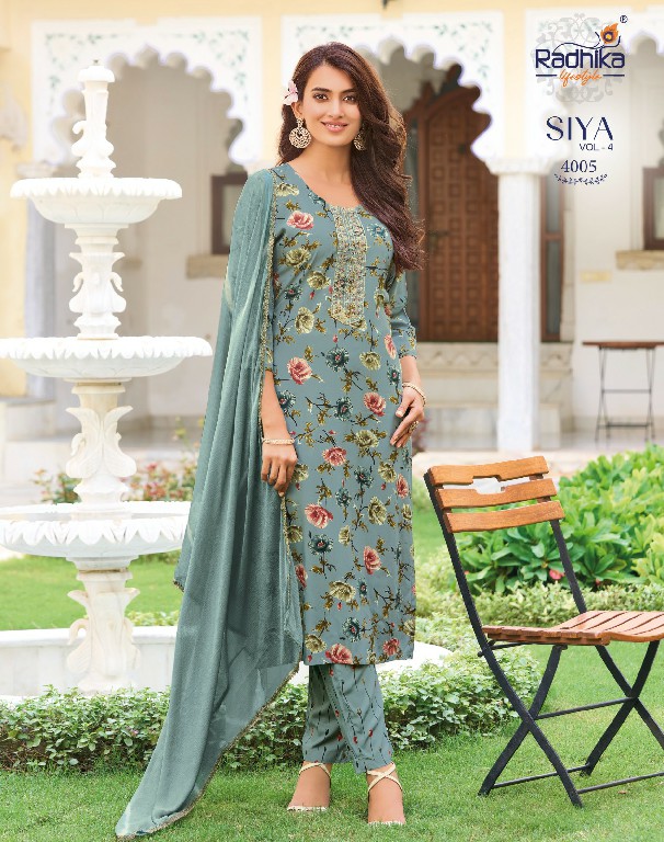 RADHIKA LIFESTYLE SIYA VOL 4 WHOLESALE READYMADE CLASSIC RAYON BIG SIZE 3 PCS SUITS FOR WOMEN ONLINE