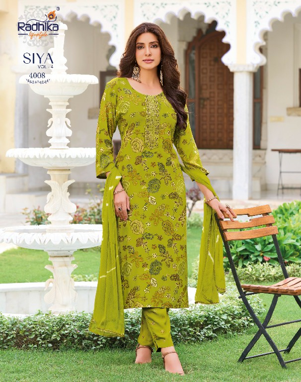 RADHIKA LIFESTYLE SIYA VOL 4 WHOLESALE READYMADE CLASSIC RAYON BIG SIZE 3 PCS SUITS FOR WOMEN ONLINE