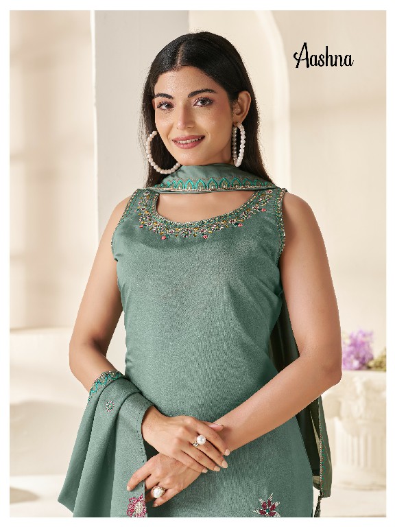 TEXTILEDEAL AASHNA WHOLESALE READYMADE TWO TONE WITH HAND WORK STYLISH 3 PCS SUITS EXPORTER