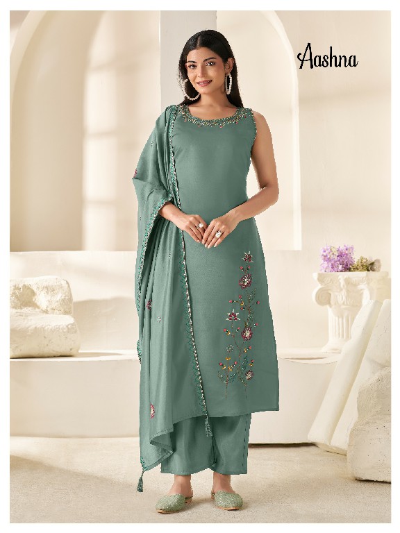 TEXTILEDEAL AASHNA WHOLESALE READYMADE TWO TONE WITH HAND WORK STYLISH 3 PCS SUITS EXPORTER
