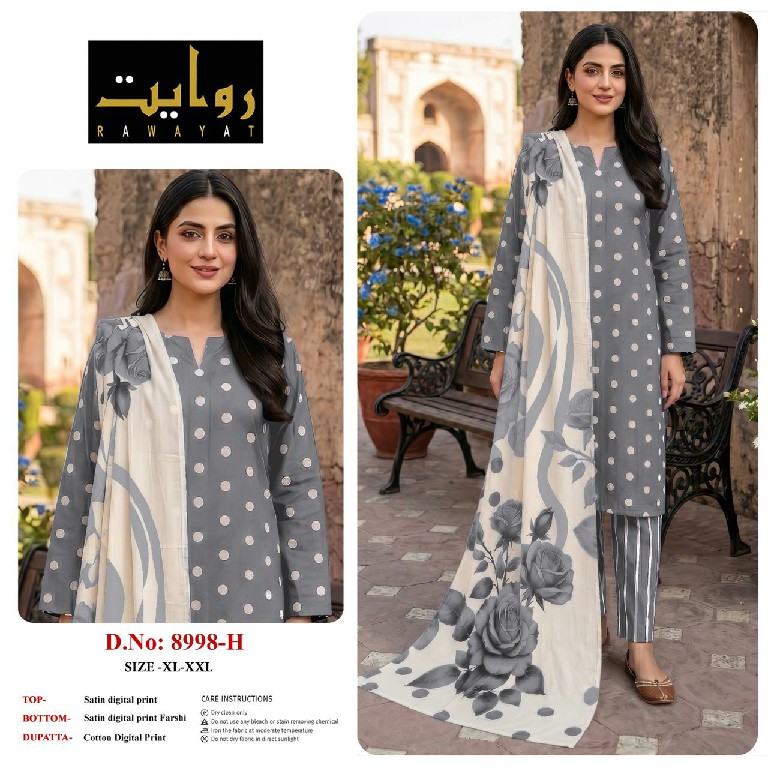 RAWAYAT D.NO 9067 TO 9075-8997-8998-8912 WHOLESALE READYMADE SATIN DIGITAL PRINT FARSHI SALWAR STYLE 3 PCS SUITS FOR EXPORT