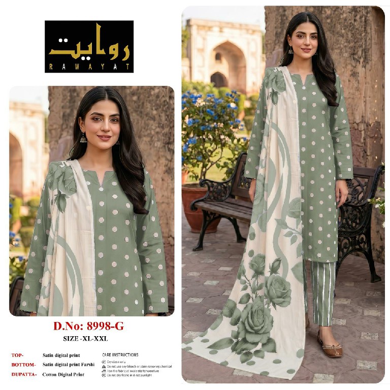 RAWAYAT D.NO 9067 TO 9075-8997-8998-8912 WHOLESALE READYMADE SATIN DIGITAL PRINT FARSHI SALWAR STYLE 3 PCS SUITS FOR EXPORT