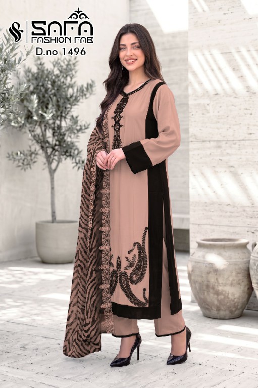 SAFA FASHION D.NO 1496 WHOLESALE READYMADE GAJJI SILK DESIGNER WEAR 3 PCS COMBO SET SUITS EXPORTER