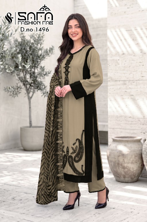 SAFA FASHION D.NO 1496 WHOLESALE READYMADE GAJJI SILK DESIGNER WEAR 3 PCS COMBO SET SUITS EXPORTER