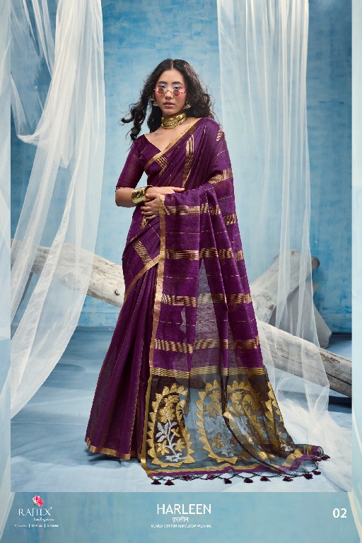 RAJTEX HARLEEN WHOLESALE MUNGA COTTON HANDLOOM WEAVING ELEGANCE INDIAN SAREES FOR WOMEN SUPPLIER