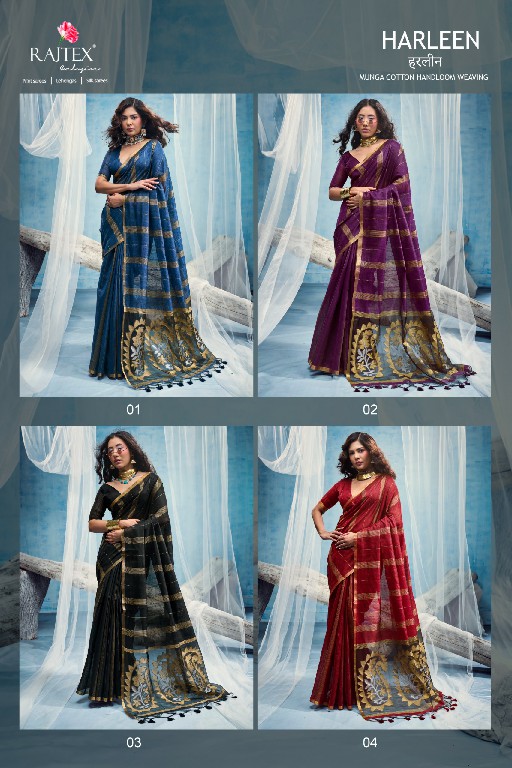 RAJTEX HARLEEN WHOLESALE MUNGA COTTON HANDLOOM WEAVING ELEGANCE INDIAN SAREES FOR WOMEN SUPPLIER