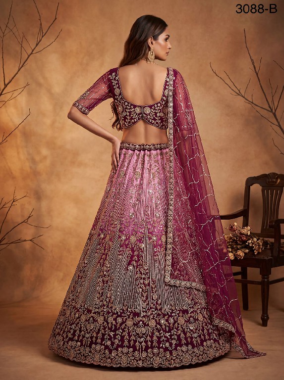 TEXTILEDEAL D.NO 3088 WHOLESALE PREMIUM NET DESIGNER PARTY WEAR LEHENGA CHOLI FOR WOMEN EXPORTER