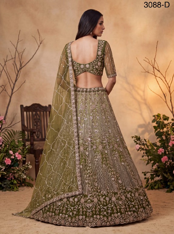 TEXTILEDEAL D.NO 3088 WHOLESALE PREMIUM NET DESIGNER PARTY WEAR LEHENGA CHOLI FOR WOMEN EXPORTER