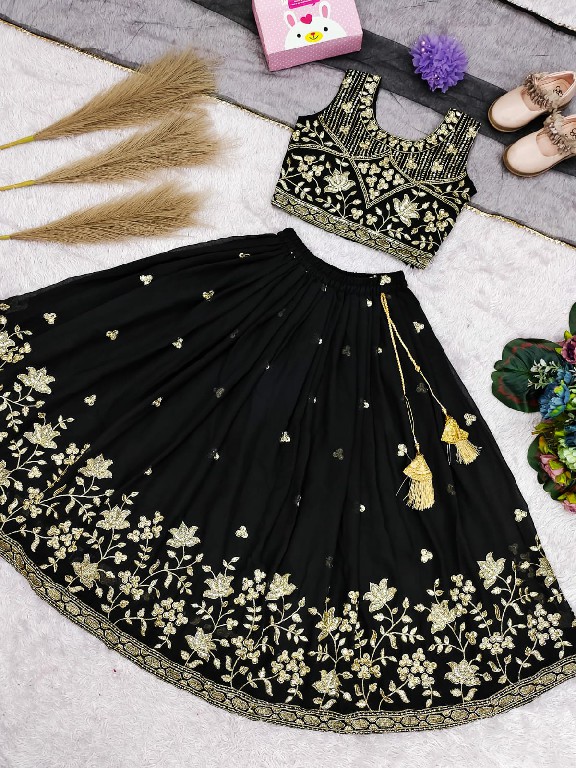 TEXTILEDEAL LAUNCH READYMADE GEORGETTE WITH WORK BEAUTIFUL ETHNIC WEAR LEHENGA CHOLI FOR KIDS ONLINE
