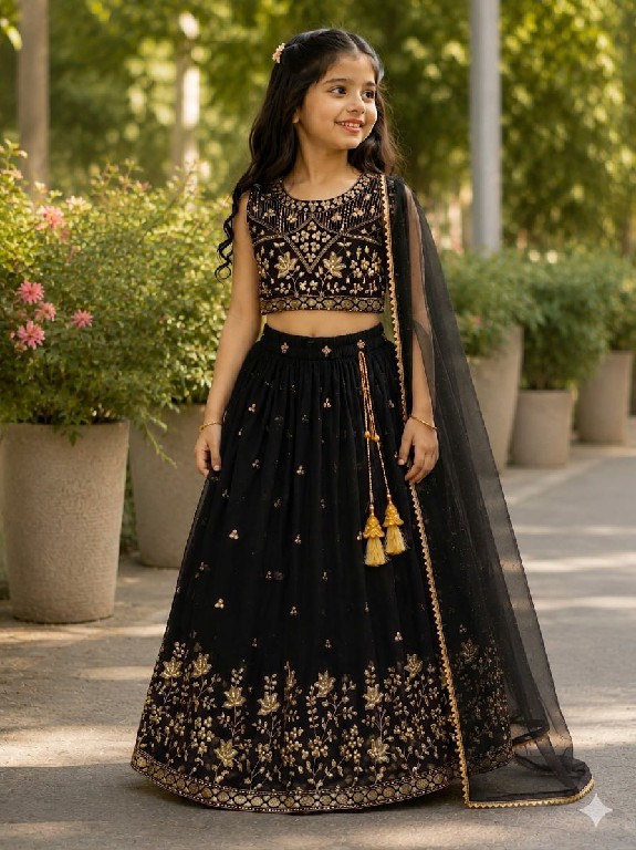 TEXTILEDEAL LAUNCH READYMADE GEORGETTE WITH WORK BEAUTIFUL ETHNIC WEAR LEHENGA CHOLI FOR KIDS ONLINE