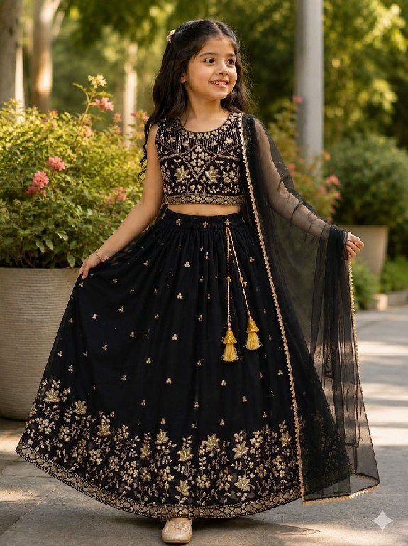 TEXTILEDEAL LAUNCH READYMADE GEORGETTE WITH WORK BEAUTIFUL ETHNIC WEAR LEHENGA CHOLI FOR KIDS ONLINE
