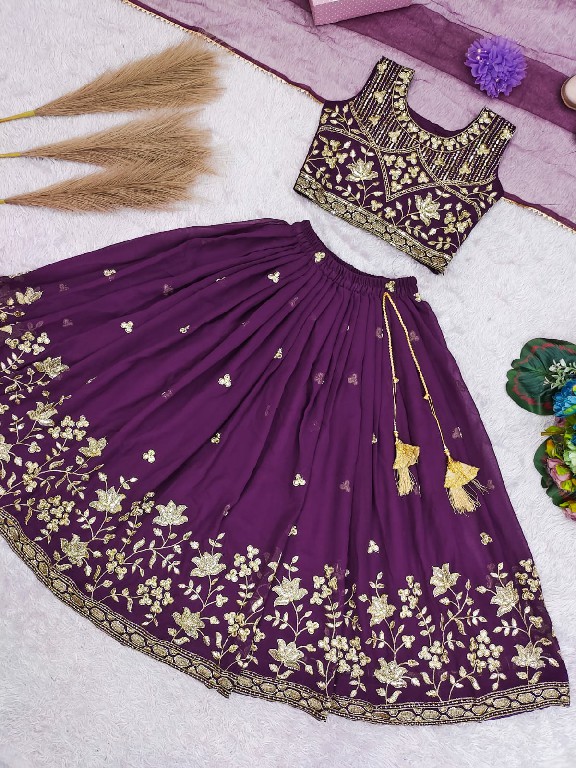 TEXTILEDEAL LAUNCH READYMADE GEORGETTE WITH WORK BEAUTIFUL ETHNIC WEAR LEHENGA CHOLI FOR KIDS ONLINE