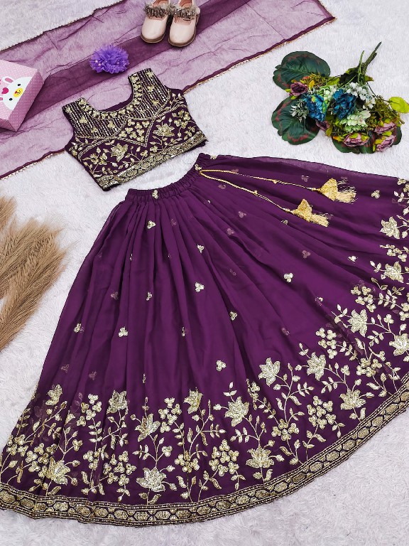 TEXTILEDEAL LAUNCH READYMADE GEORGETTE WITH WORK BEAUTIFUL ETHNIC WEAR LEHENGA CHOLI FOR KIDS ONLINE